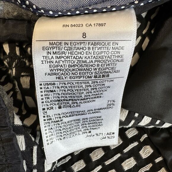 Banana Republic Pants Women Size 8 Hampton Black White Geometric Ankle Preppy - Picture 10 of 12